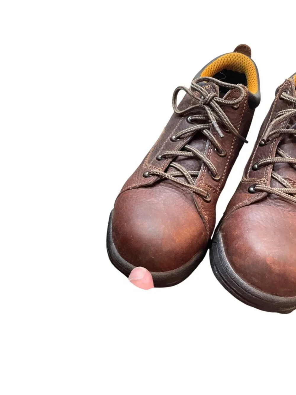 Timberland Pro Power wms brown leather steel toe work shoes sz 9.5M SKU 10-486
